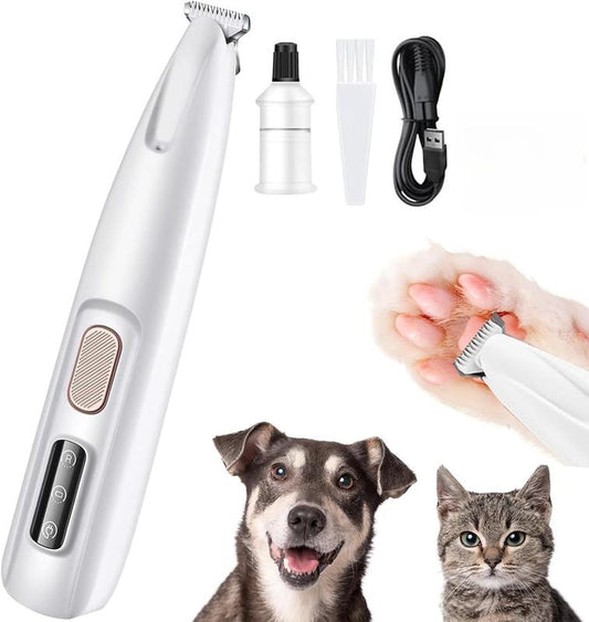 Rechargeable Pet Hair Trimmer Kit, Pet Paw Trimmer