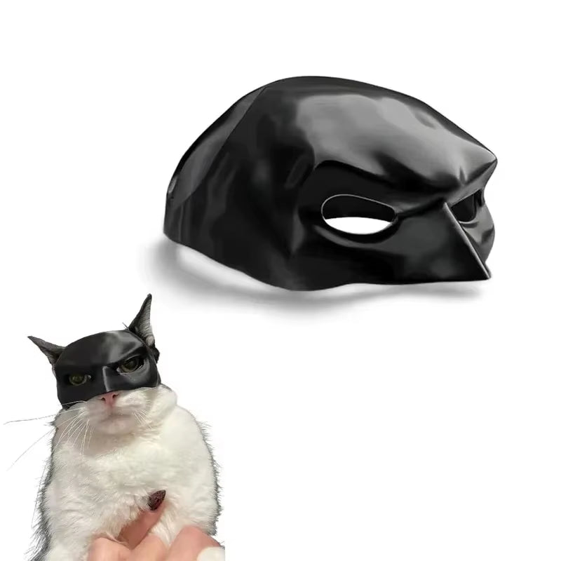 Matte Bat Design Cat Mask - Stylish Halloween Accessory for Your Feline Friend