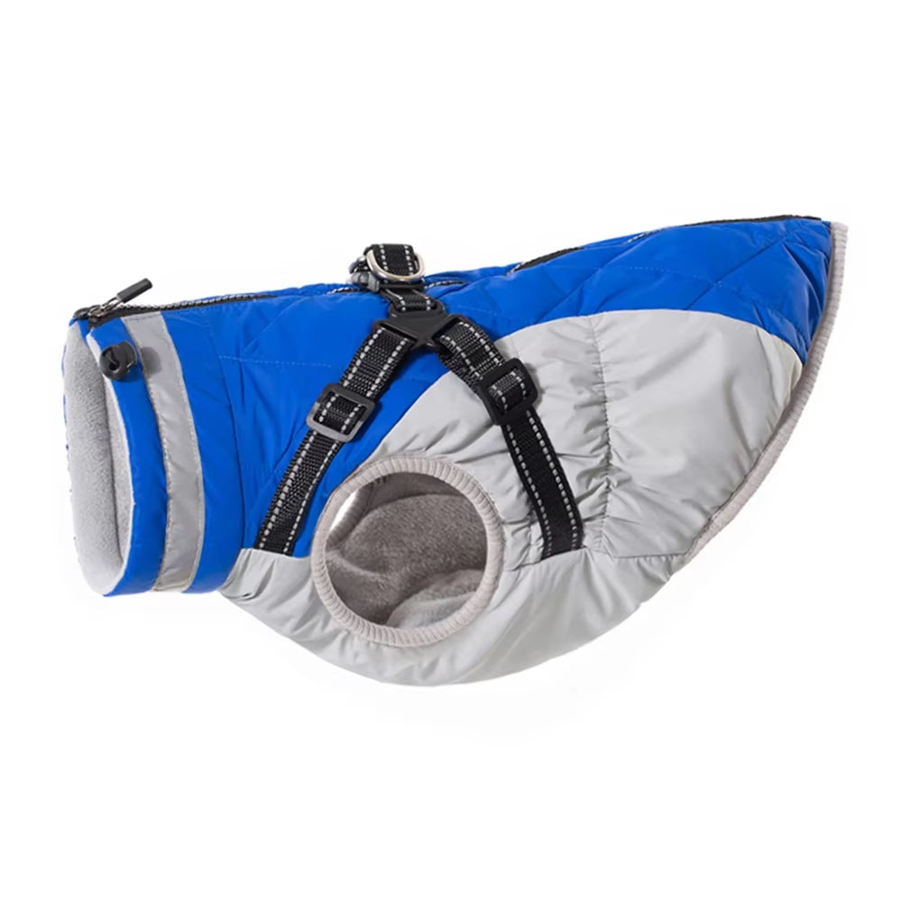 Waterproof Winter Pet Jacket with Harness for Small and Large Dogs - Ideal for Labradors, Chihuahuas, and French Bulldogs