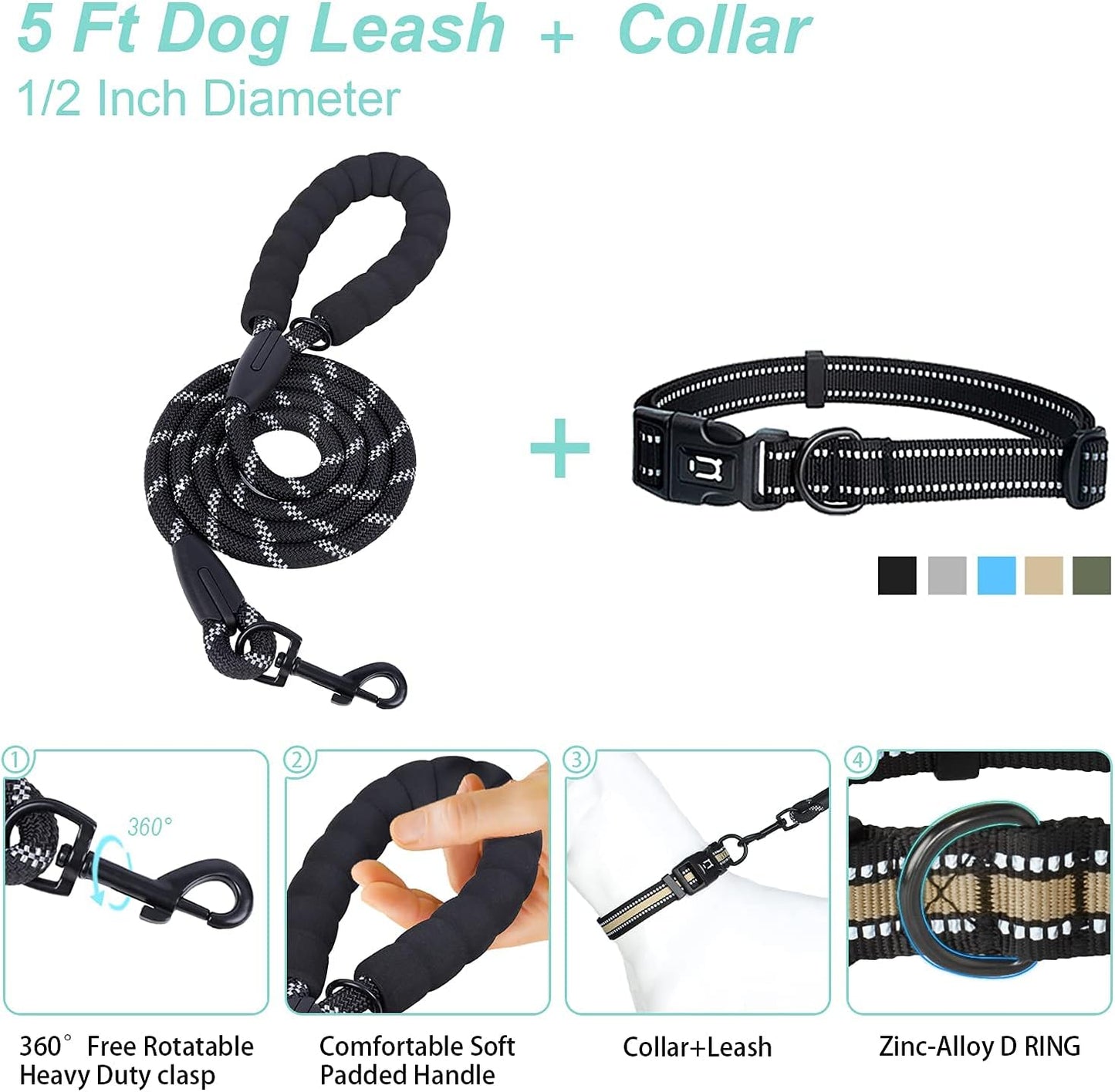 Large Dog Harness Waldseemuller Dog Harness for Large Dogs No Pull Dog Vest with Handle 4 Buckles Dog Harness Easy on and off Adjustable Soft Padded Pet Vest with Easy Control Handle