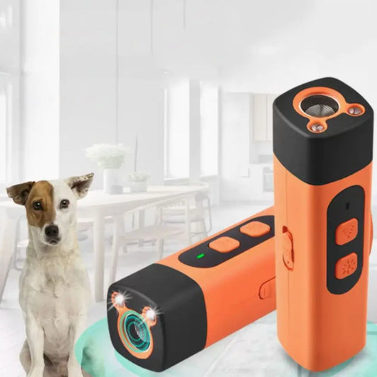 Professional Rechargeable Ultrasonic Dog Repeller with Remote Control and LED Flashlight for Effective Bark Training