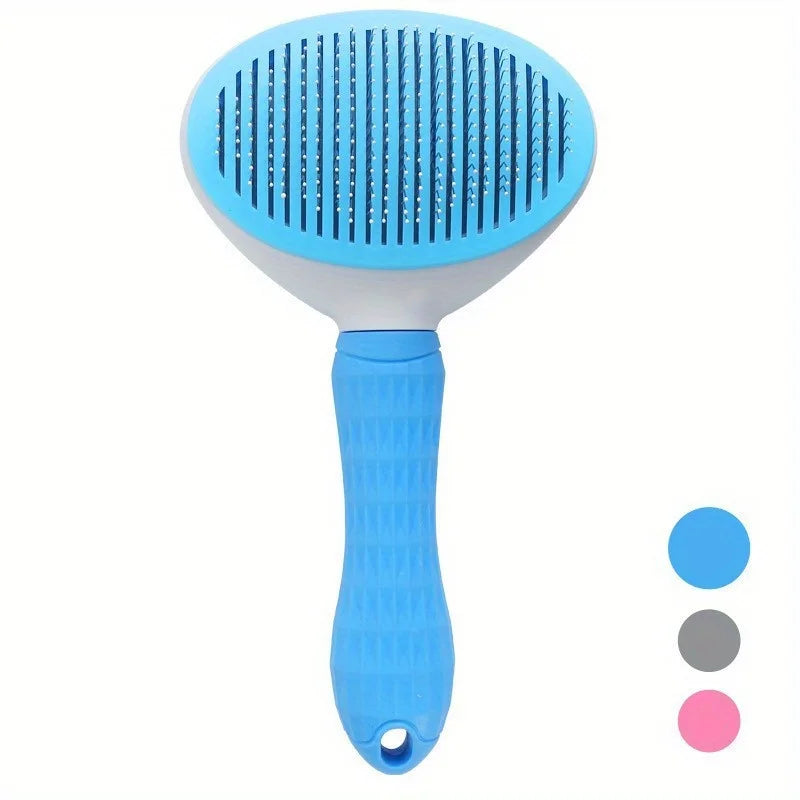 Automatic One-Click Pet Grooming Comb for Dogs and Cats with Effortless Hair Removal Functionality