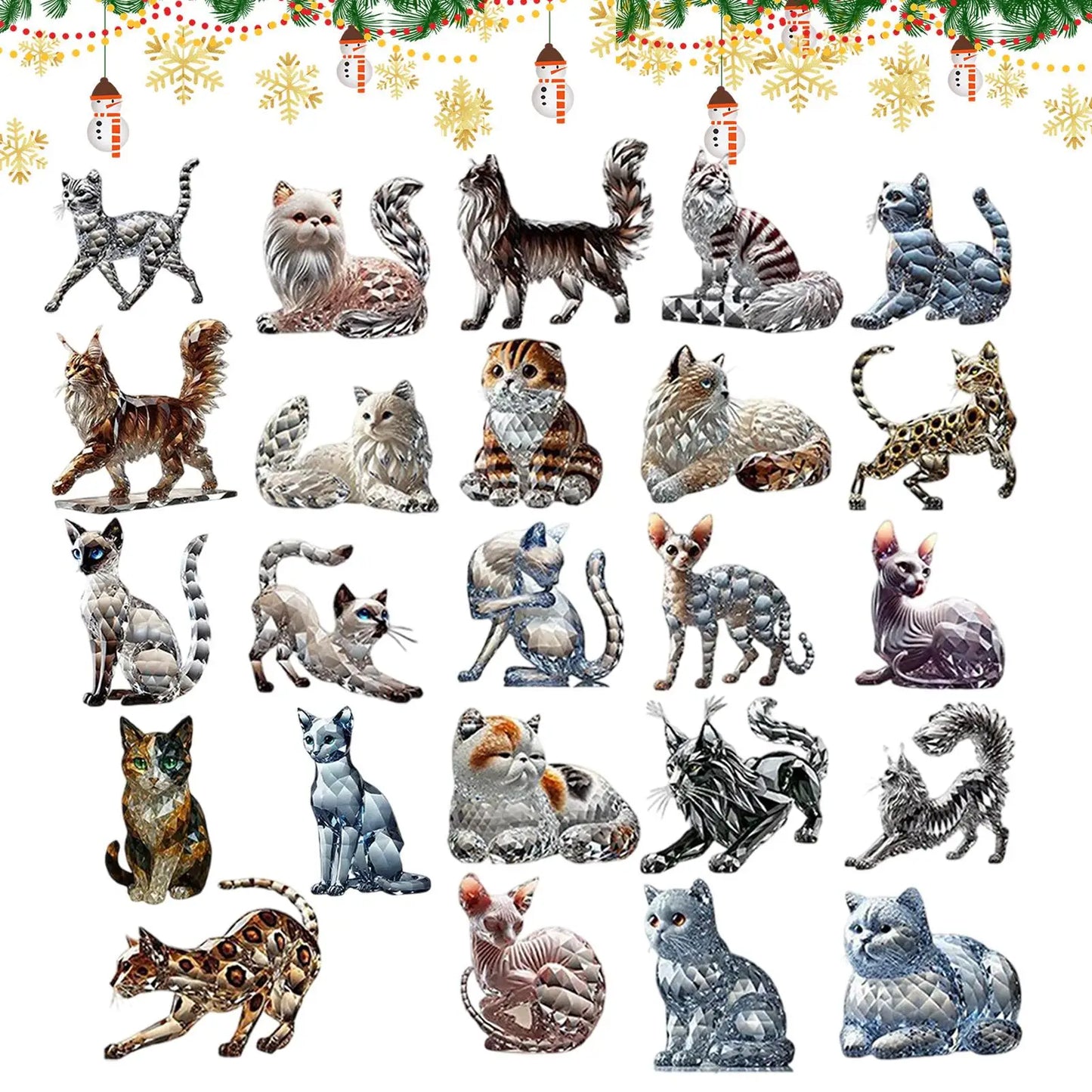 Enchanting 2025 Crystal Cat Advent Calendar - A Whimsical Countdown to Christmas!