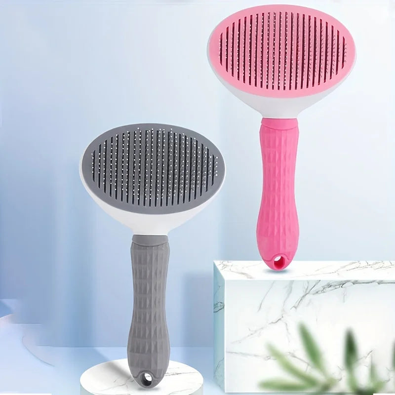 Automatic One-Click Pet Grooming Comb for Dogs and Cats with Effortless Hair Removal Functionality