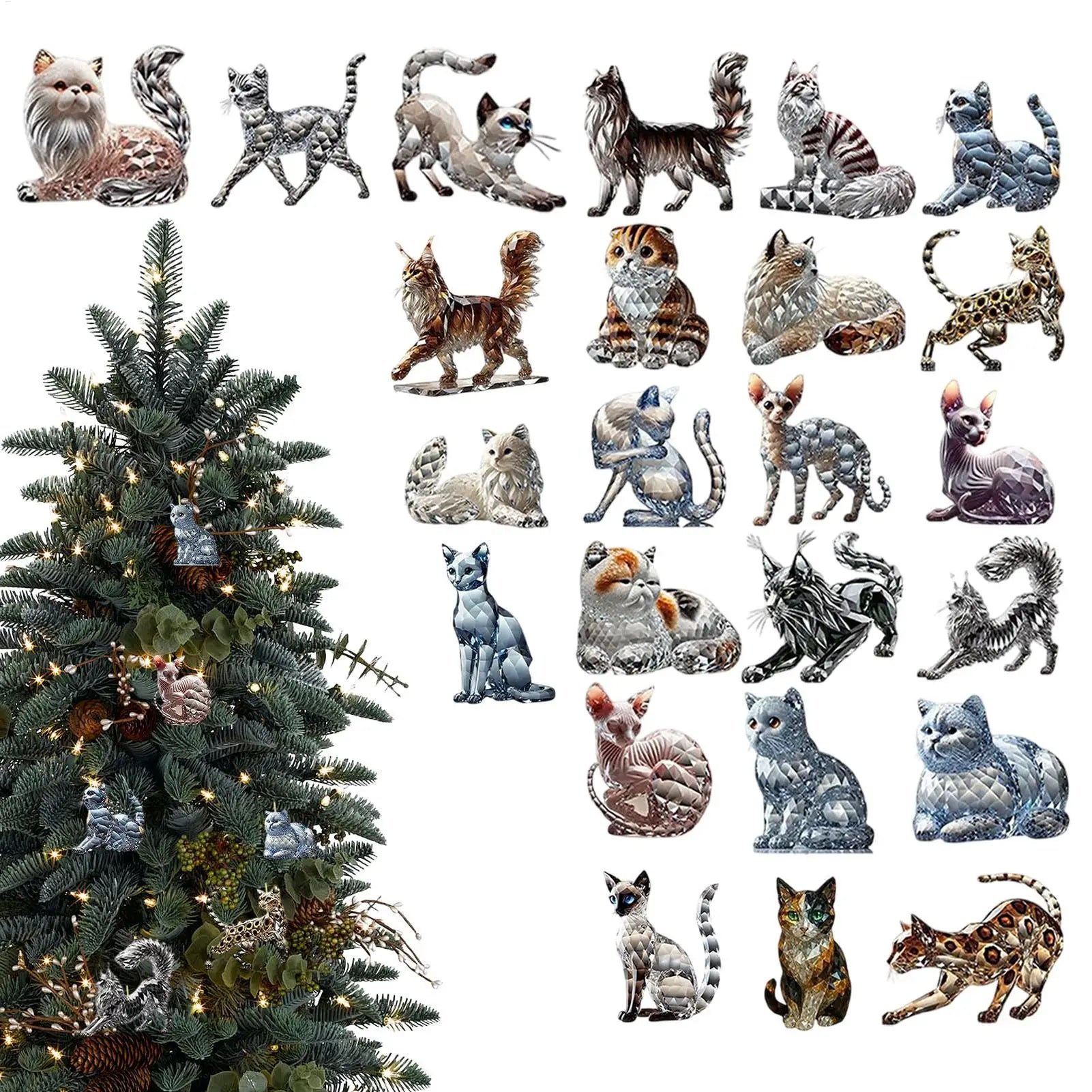Enchanting 2025 Crystal Cat Advent Calendar - A Whimsical Countdown to Christmas!