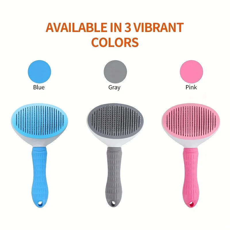 Automatic One-Click Pet Grooming Comb for Dogs and Cats with Effortless Hair Removal Functionality