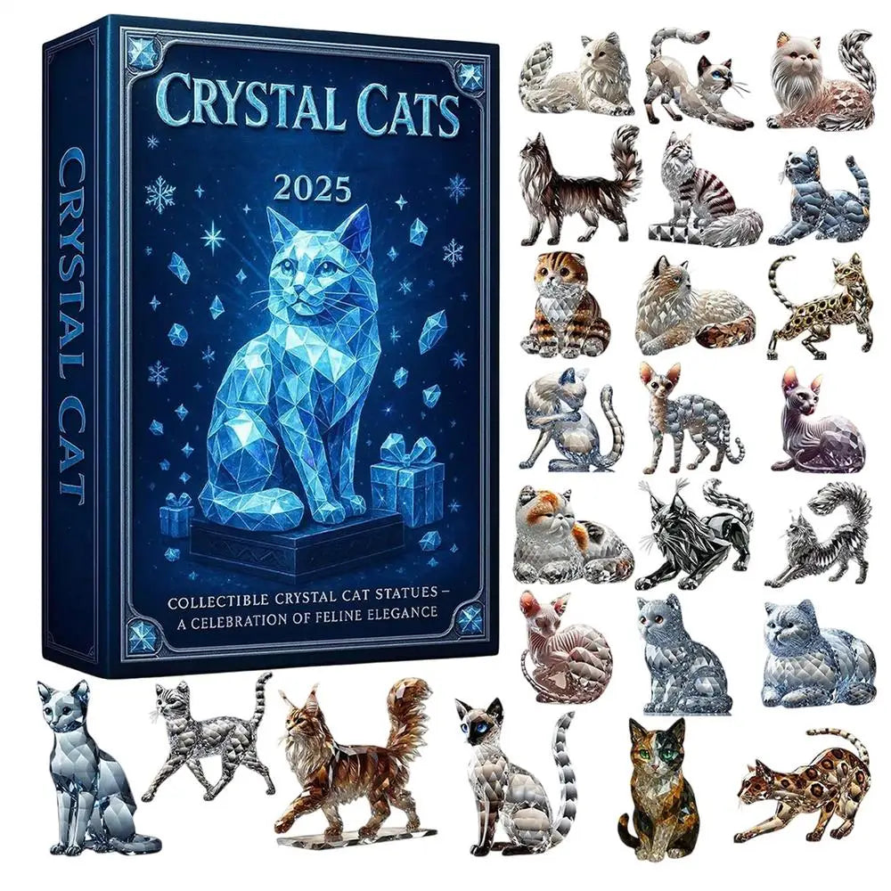 Enchanting 2025 Crystal Cat Advent Calendar - A Whimsical Countdown to Christmas!