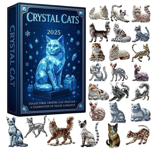 Enchanting 2025 Crystal Cat Advent Calendar - A Whimsical Countdown to Christmas!