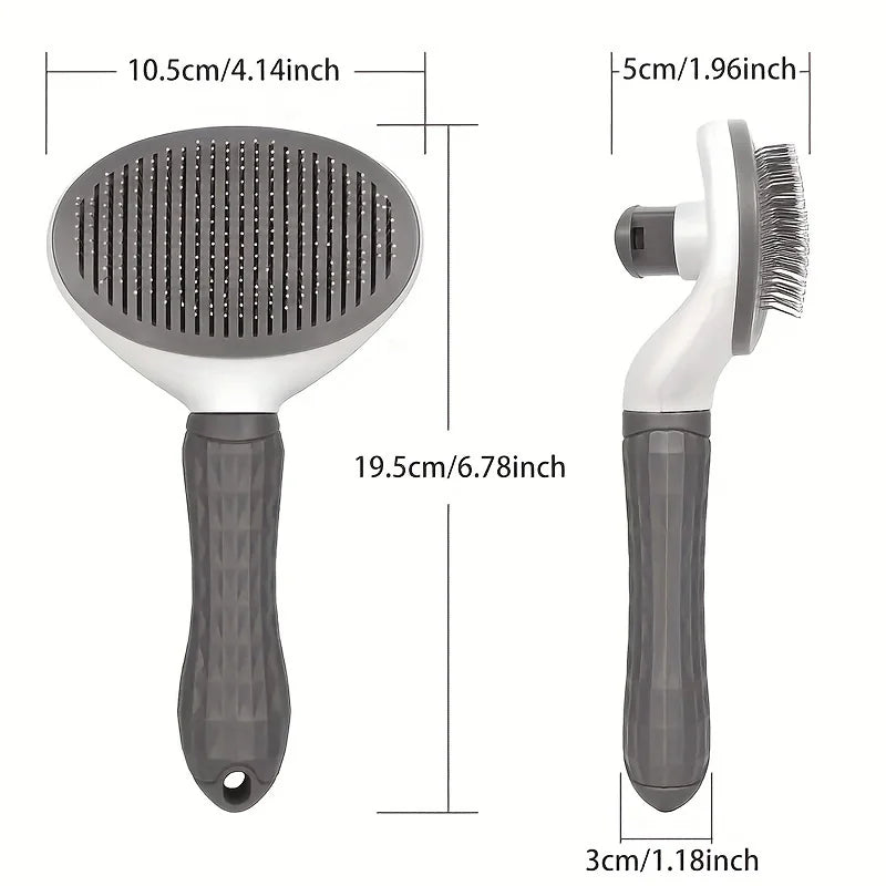 Automatic One-Click Pet Grooming Comb for Dogs and Cats with Effortless Hair Removal Functionality