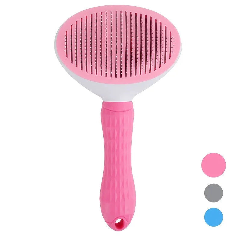 Automatic One-Click Pet Grooming Comb for Dogs and Cats with Effortless Hair Removal Functionality