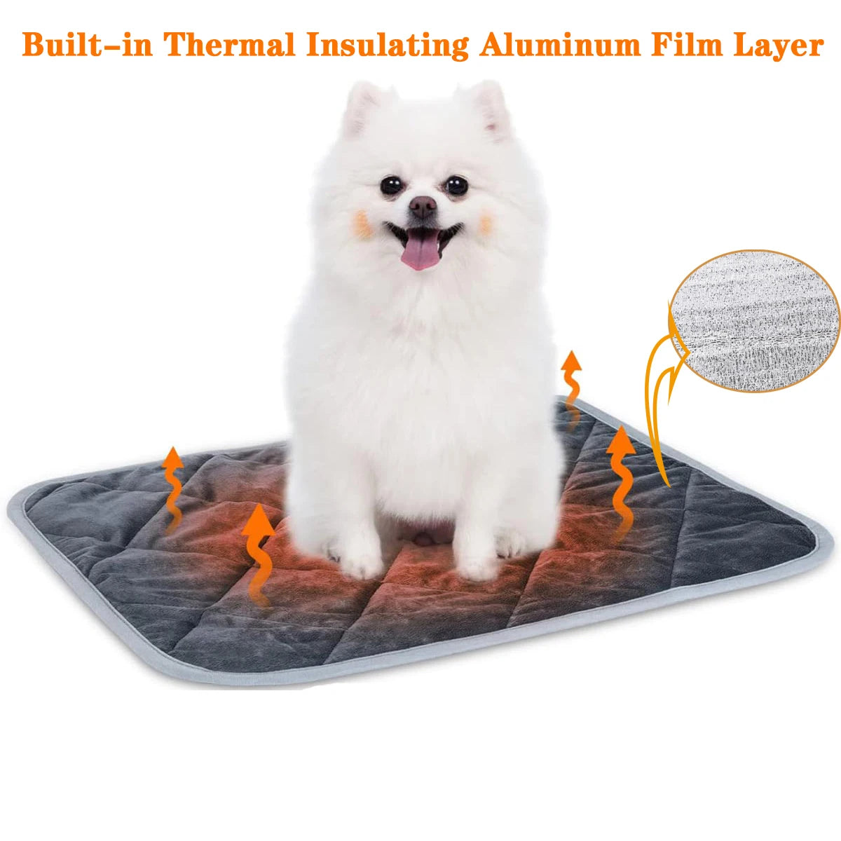 Self-Heating Thermal Pet Pad - Washable Anti-Slip Kennel Mat for Medium and Small Dogs and Cats