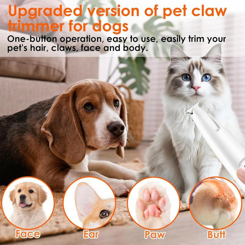 Rechargeable Pet Hair Trimmer Kit, Pet Paw Trimmer