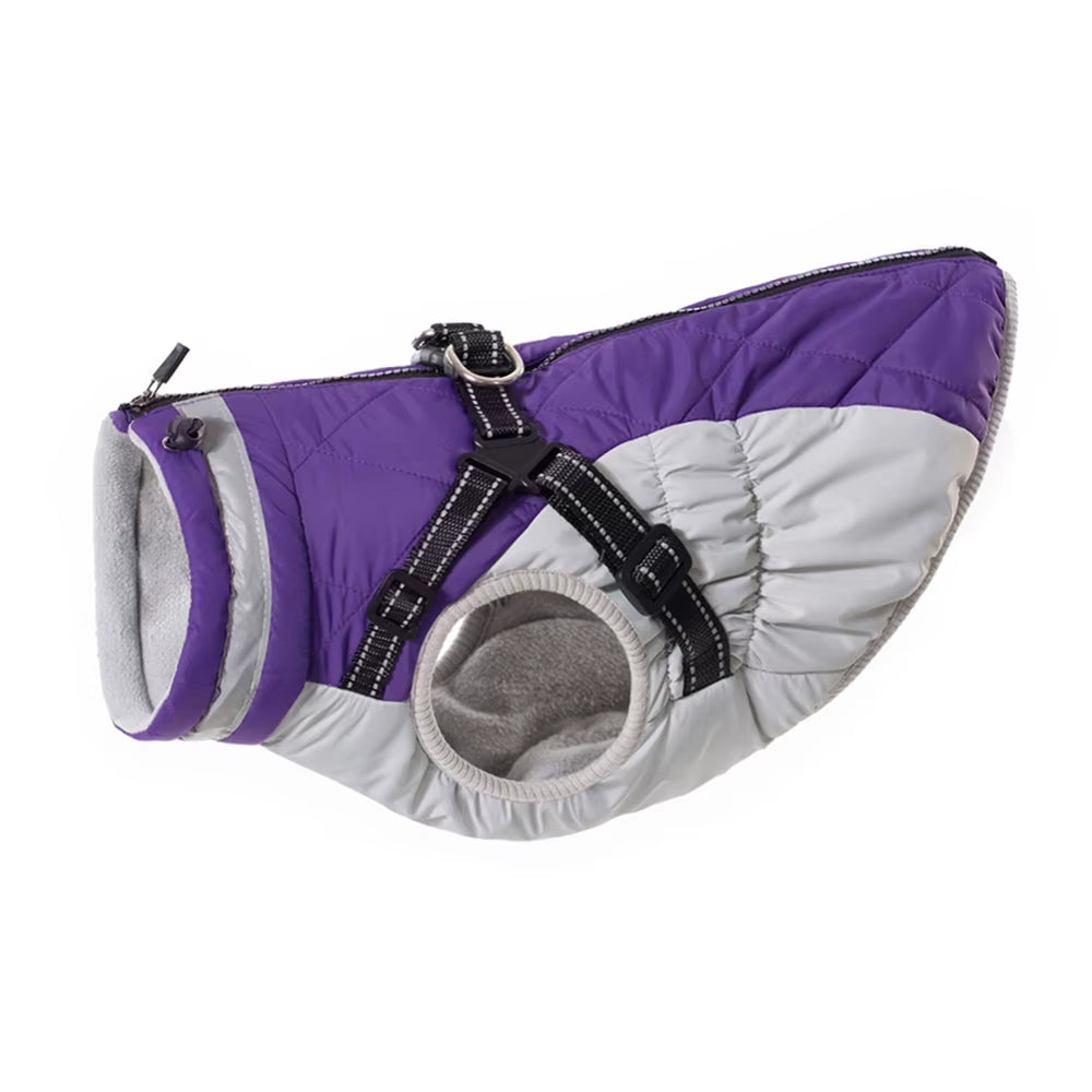 Waterproof Winter Pet Jacket with Harness for Small and Large Dogs - Ideal for Labradors, Chihuahuas, and French Bulldogs