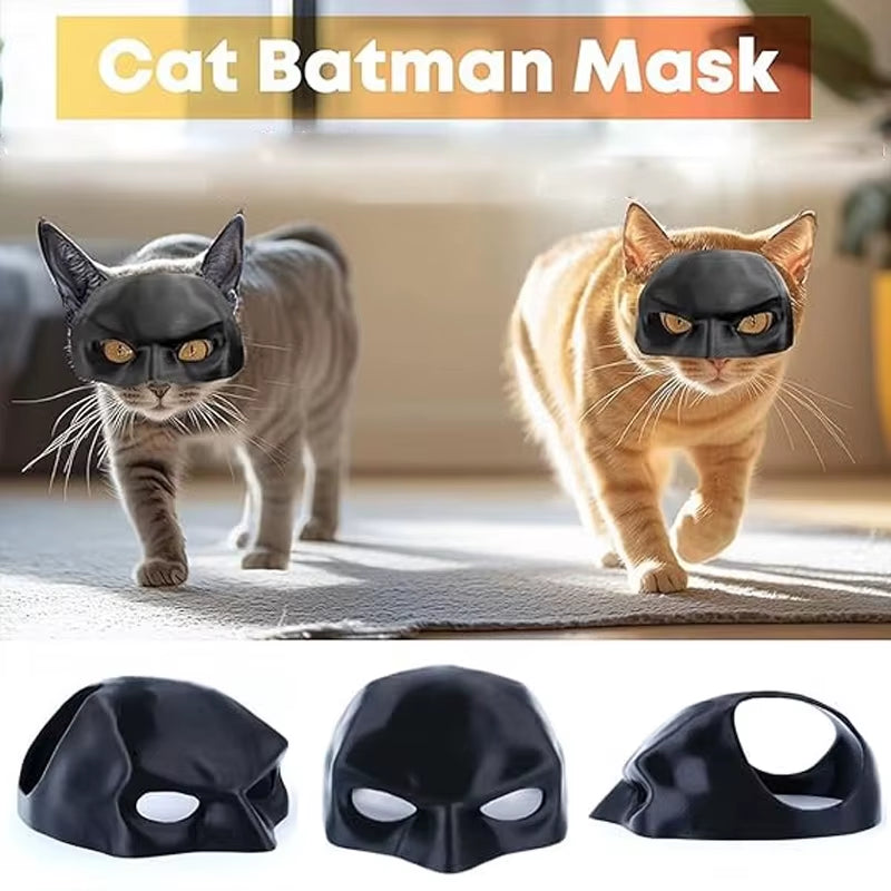 Matte Bat Design Cat Mask - Stylish Halloween Accessory for Your Feline Friend