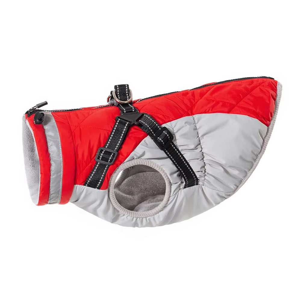 Waterproof Winter Pet Jacket with Harness for Small and Large Dogs - Ideal for Labradors, Chihuahuas, and French Bulldogs