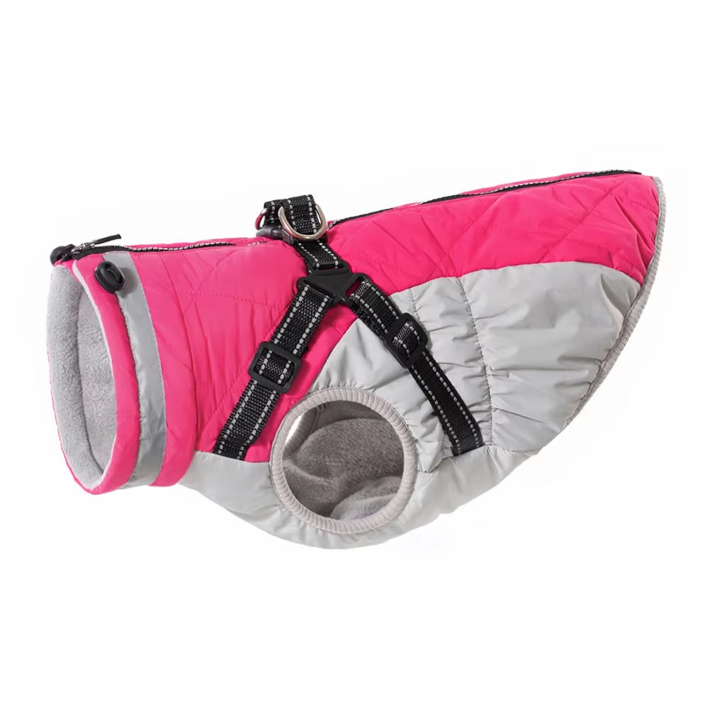 Waterproof Winter Pet Jacket with Harness for Small and Large Dogs - Ideal for Labradors, Chihuahuas, and French Bulldogs