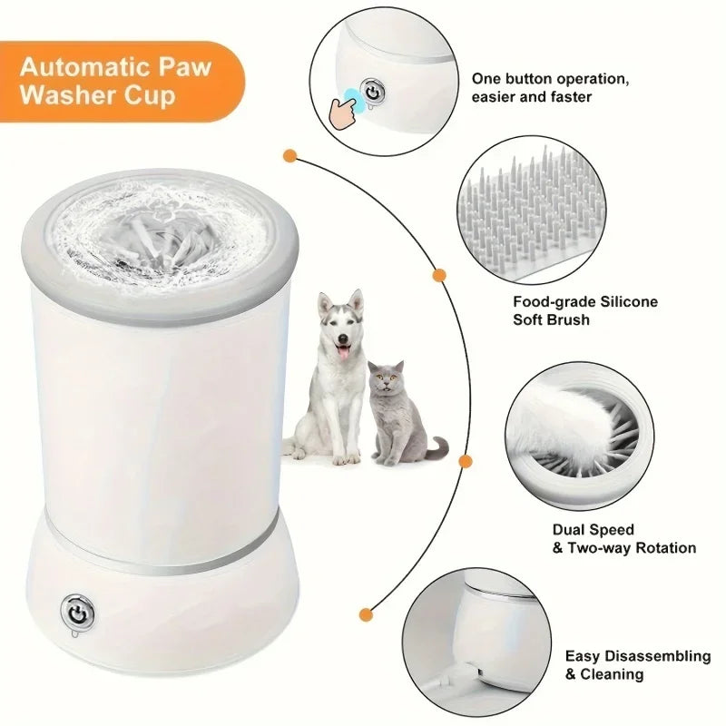 LAMGOOL Automatic Pet Paw Cleaner - Electric Foot Washing Cup for Dogs and Cats, Portable and Quiet Design