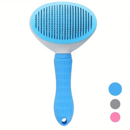 Automatic One-Click Pet Grooming Comb for Dogs and Cats with Effortless Hair Removal Functionality