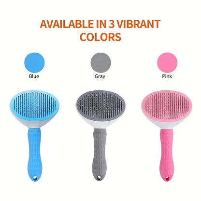 Automatic One-Click Pet Grooming Comb for Dogs and Cats with Effortless Hair Removal Functionality