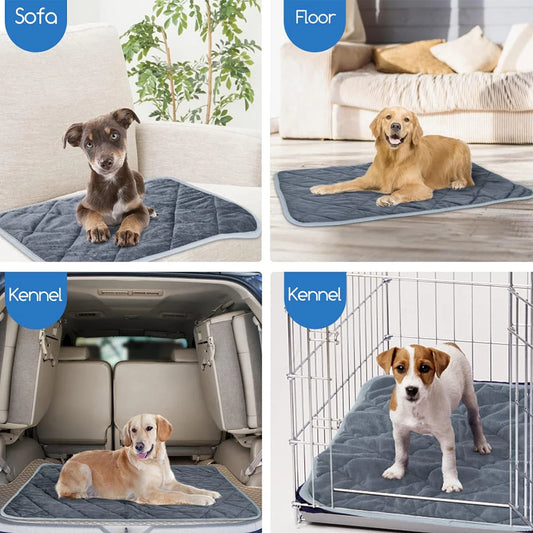 Self-Heating Thermal Pet Pad - Washable Anti-Slip Kennel Mat for Medium and Small Dogs and Cats